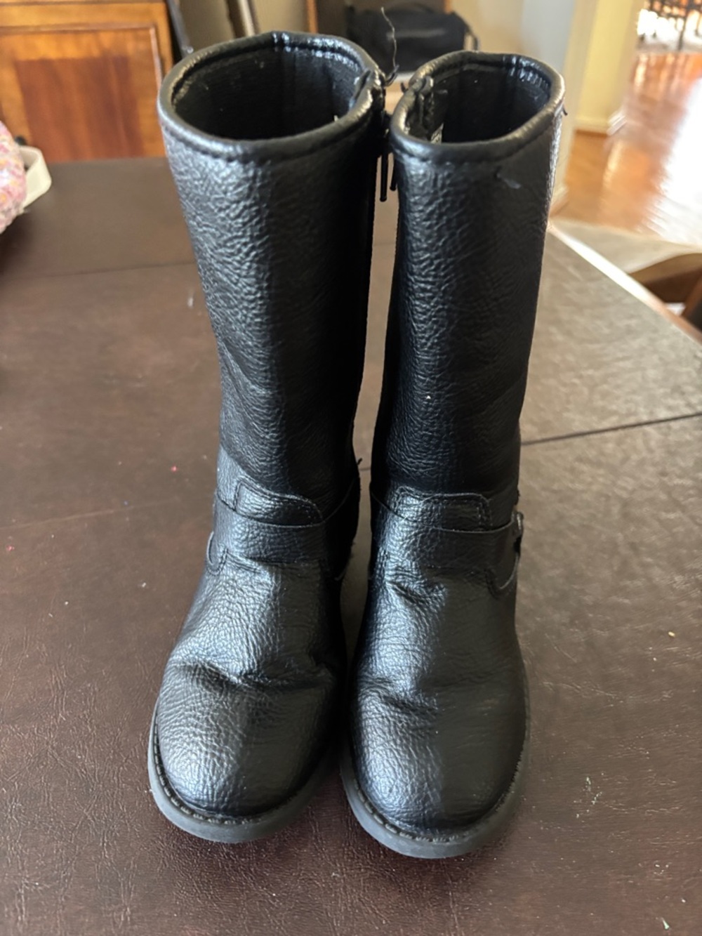 Carter's Black Kids Mid-Calf Riding Boots with Buckle Accent - Picture 3 of 6